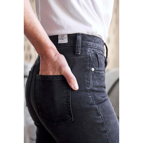 Frank & Eileen Monaghan Size 28  Mom Jeans Black Wash High Rise Straight $249 - Picture 5 of 16